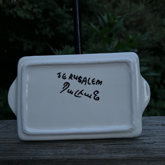 Vintage Ceramic Signed Jerusalem Tray or Dish School of Fish Preowned 6.75” L - Picture 12 of 14